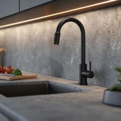 Grifo de cocina Quadri Viora Negro 3-vías con una conexión adicional para agua filtrada 1208971403