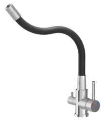 Grifo de cocina Quadri Selene RVS de 3 vías con salida flexible y conexión extra para agua filtrada 1208971407