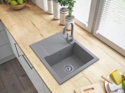 Graniteland Nex Fregadero de granito gris con zona de drenaje 574x464 mm 1208971431