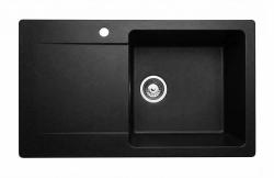 Graniteland Liri Granito Fregadero negro con zona de escurrido 765x448 mm 1208971438