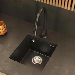 Graniteland Miniva Fregadero de Granito Negro empotrado 385x410 mm 1208971450