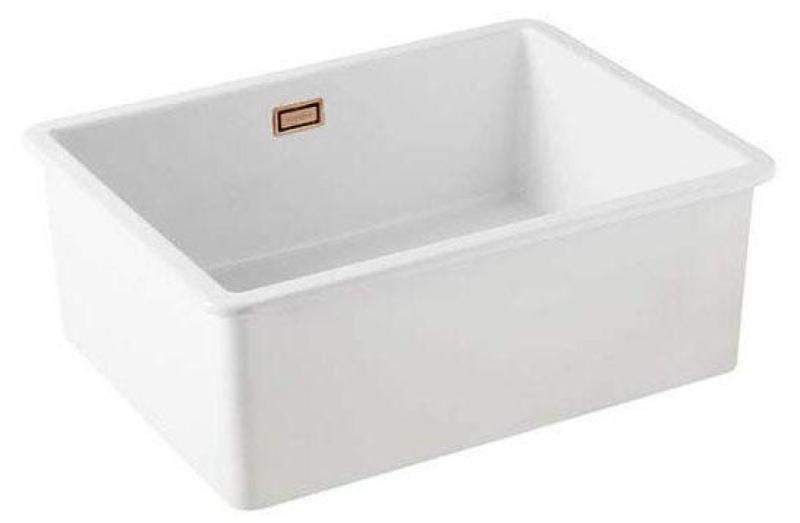 Ausmann Ceramic Mira Lavabo Cerámico Blanco - Bajo encimera y Entrepaño 795 x 460 mm con tapón de cobre 1208971467