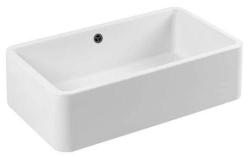 Ausmann Ceramic Mira Fregadero Cerámico Blanco - Submontaje e Intermedio 795 x 460 mm con tapón de metal color pistola 1208971468