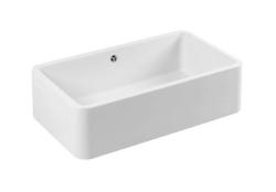Ausmann Ceramic Mira Fregadero Cerámico Blanco - Subestructura e Interestructura 795 x 460 mm con tapón blanco 1208971470