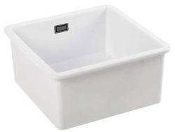 Ausmann Ceramic Ember Cerámica Blanca Cuadrada Lavabo de Superficie y Subsuperficie 40 x 40 cm con tapón de metal de pistola 1208971483