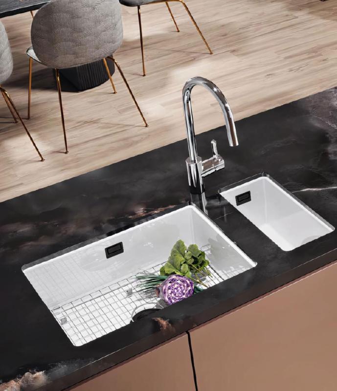 Ausmann Ceramic Ember Cerámica Blanca Media Pila de Construcción y Subconstrucción 174 x 400 mm con Tapón Negro 1208971504