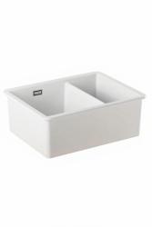 Ausmann Ceramic Ember Fregadero de Cerámica Blanco de Un Y Medio Montaje Superior e Inferior 535 x 400 mm con Tapones Negros 1208971509