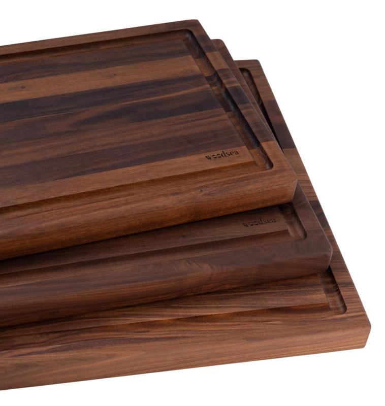 Woodsea Butcher Groove L - Tabla de cortar de madera de nogal con canal de jugo 60x45 cm 1208971536