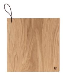 Woodsea Chop-Chop Oak S - Tabla de cortar de roble 25x24cm con mango de cuero 1208971539
