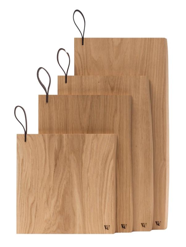 Woodsea Chop-Chop Oak S - Tabla de cortar de roble 25x24cm con mango de cuero 1208971539