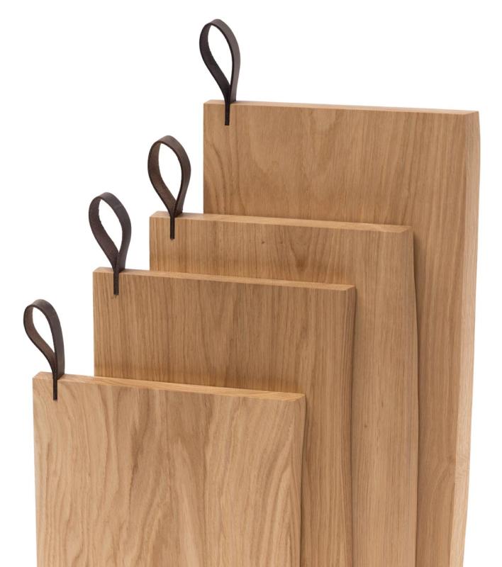 Woodsea Chop-Chop Oak L - Tabla de cortar de roble 40x24cm con asa de cuero 1208971541