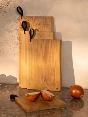 Woodsea Chop-Chop Oak XL - Tabla de cortar de roble de 50x24cm con mango de cuero 1208971542