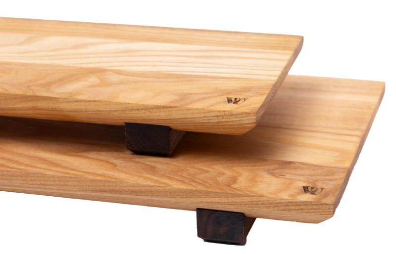 Woodsea Sushi M - Tabla de sushi de madera de fresno con patas de madera de nogal 30x17 cm 1208971585