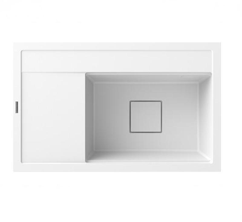 Graniteland Seta Fregadero de Granito Blanco de Superficie 80x50 cm 1208971618