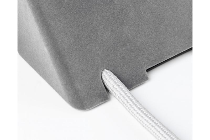 Enchufe para muebles SOFITO, 2xSCHUKO, USB A+C, cable de 1.5 m, flocado gris