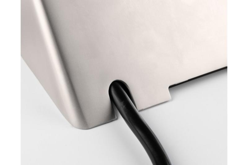 Enchufe para muebles SOFITO, 2xSCHUKO, USB A+C, cable 1.5 m, acero inoxidable