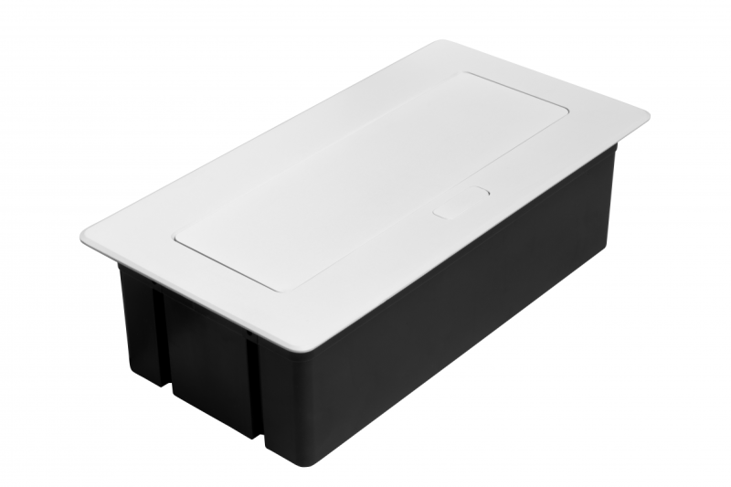 Enchufe para muebles MULTISOFT, 2xSCHUKO, USB A+C, RJ45, cable 1.5 m, blanco