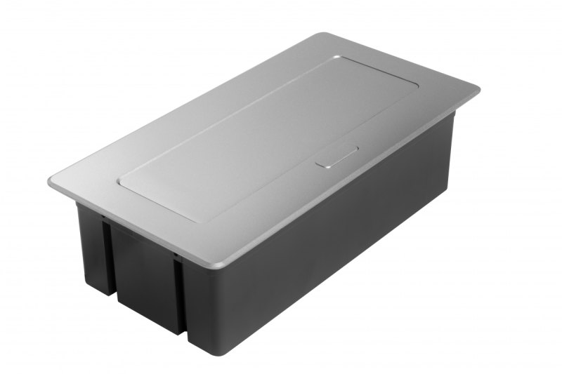 Enchufe de muebles MULTISOFT, 2xSHUKO, USB A+C, RJ45, cable 1.5 m, aluminio