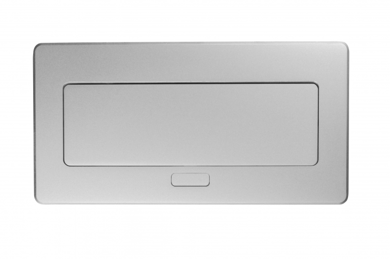 MULTISOFT Toma de Corriente para Muebles 2x Toma con Tierra, USB A+C, RJ45, Cable de Alimentación con Enchufe, Aluminio