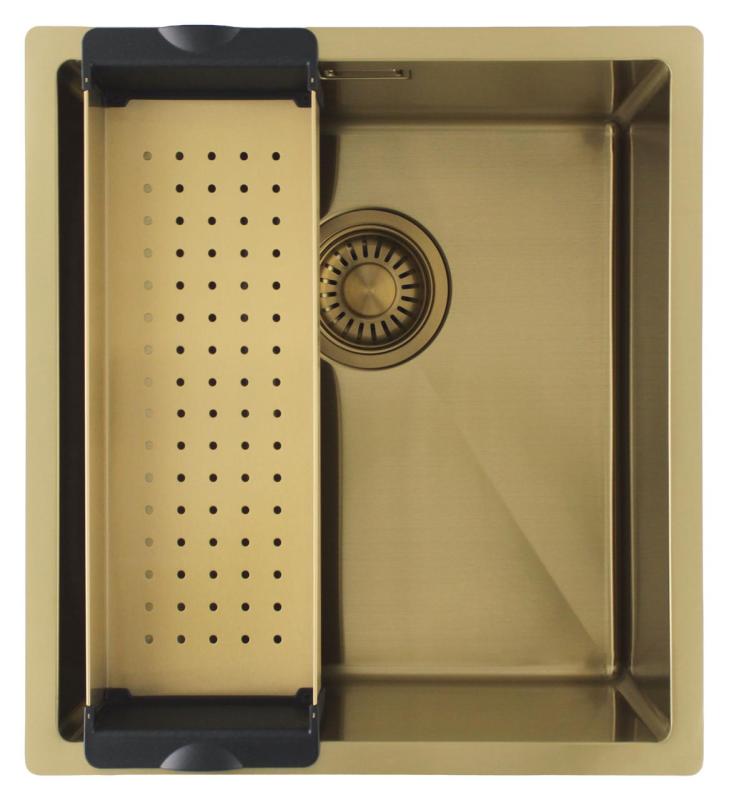 Pure.Sink Luxion Fregadero dorado 36 x 40 cm para encastrar, empotrar y montar en superficie PLX3640-60