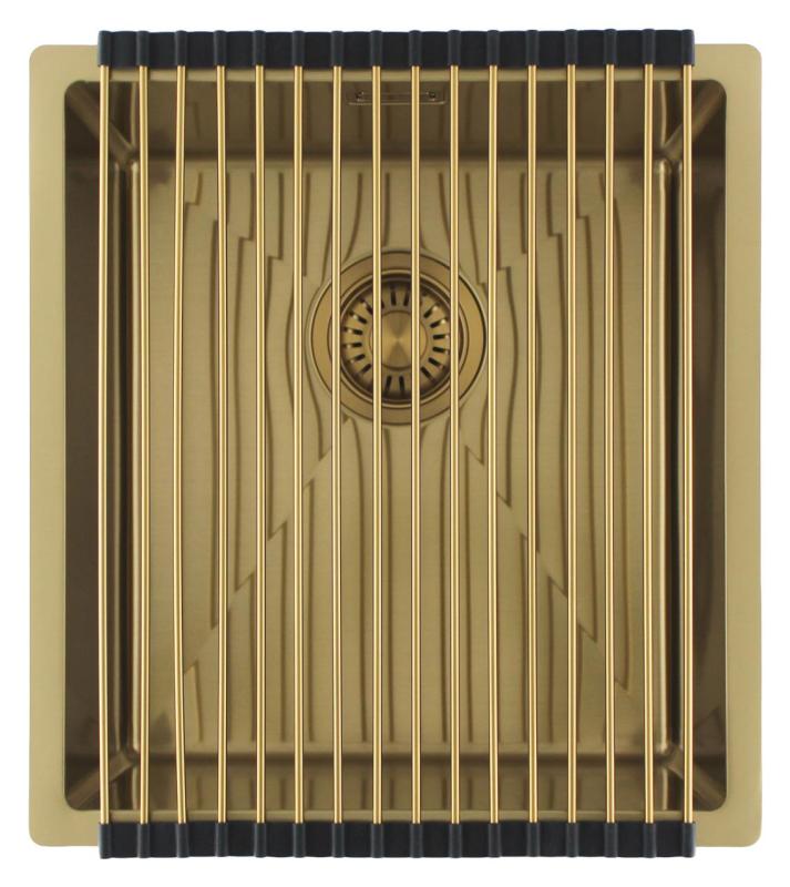 Pure.Sink Luxion Fregadero dorado 36 x 40 cm para encastrar, empotrar y montar en superficie PLX3640-60