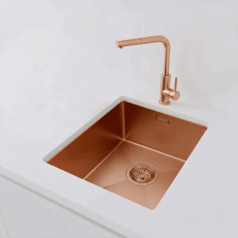 Pure.Sink Luxion Fregadero de cobre 36 x 40 cm para encastrar, empotrar y montar en superficie PLX3640-62