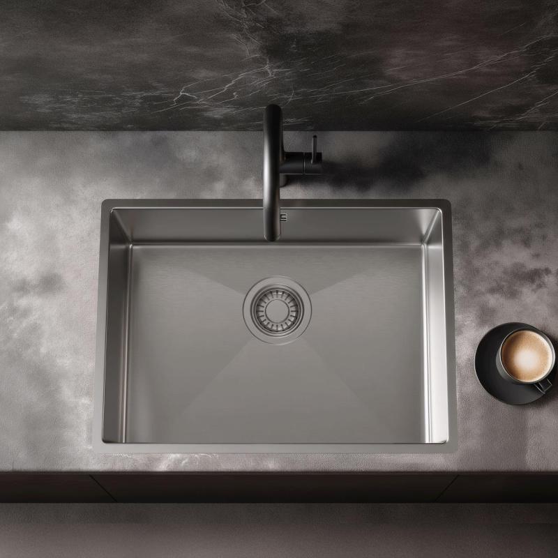 Pure.Sink Luxion Fregadero de acero inoxidable 50 x 40 cm para encastrar, empotrar y montar en superficie PLX5040-02
