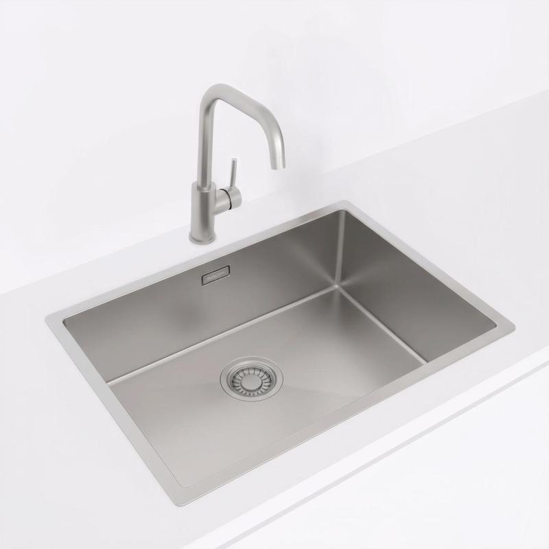 Pure.Sink Luxion Fregadero de acero inoxidable 55 x 40 cm para encastrar, empotrar y montar en superficie PLX5540-02