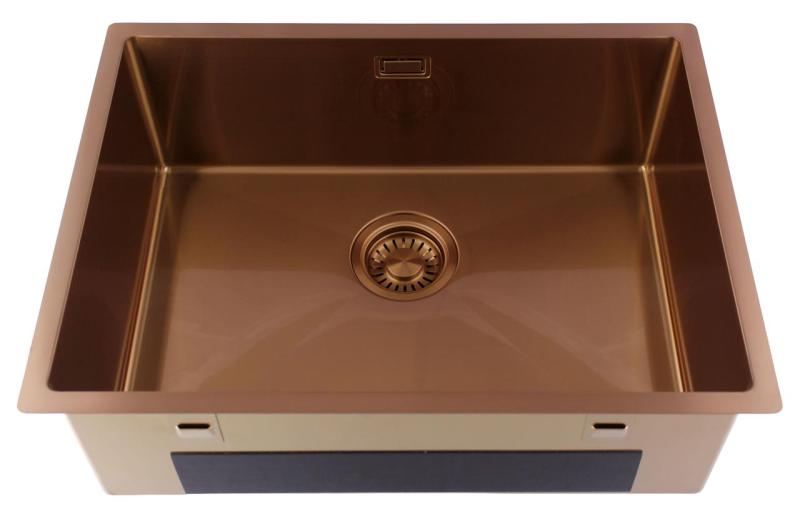 Pure.Sink Luxion Fregadero de cobre 55 x 40 cm para encastrar, empotrar y montar en superficie PLX5540-62
