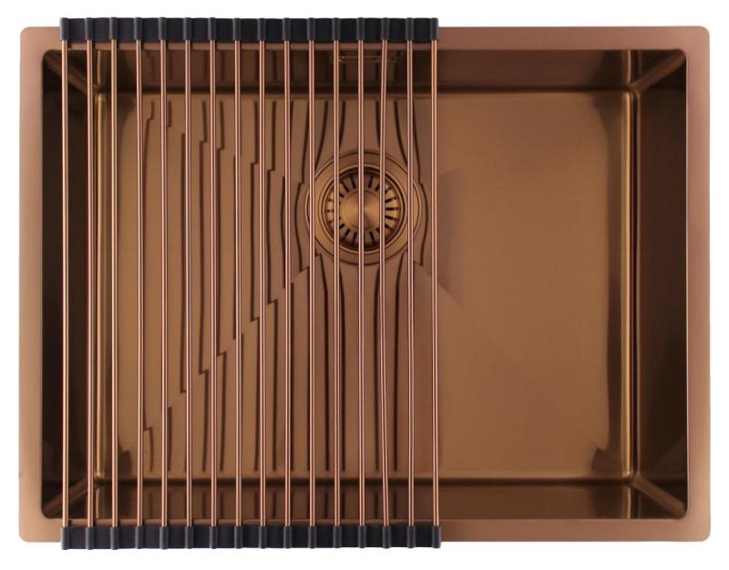 Pure.Sink Luxion Fregadero de cobre 55 x 40 cm para encastrar, empotrar y montar en superficie PLX5540-62