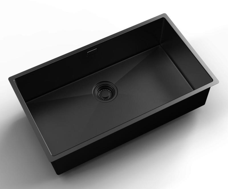 Pure.Sink Luxion Fregadero grande PVD negro 74 x 40 cm, encastrable, empotrable y sobre encimera PLX7440-63