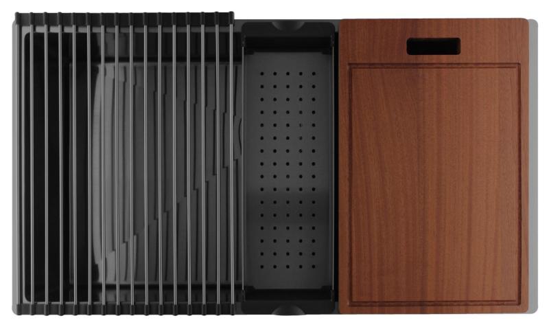 Pure.Sink Luxion Fregadero grande de metal Gun 74 x 40 cm, para encastrar, empotrar y montar en superficie PLX7440-61