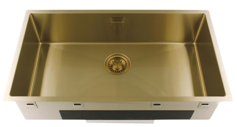 Pure.Sink Luxion Fregadero grande dorado 74 x 40 cm, para encastrar, empotrar y montar en superficie PLX7440-60