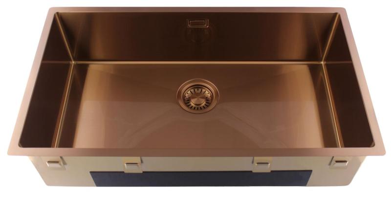 Pure.Sink Luxion Fregadero grande de cobre 74 x 40 cm, para encastrar, empotrar y montar en superficie PLX7440-62