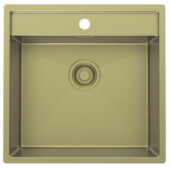 Pure.Sink Luxion Fregadero dorado 51 x 50 cm Grifo con orificio para grifo PLX5150T-60