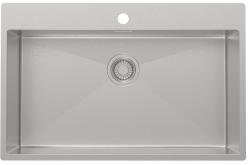 Pure.Sink Luxion Fregadero grande de acero inoxidable 78 x 50 cm Grifo con banco para grifo PLX7850T-02