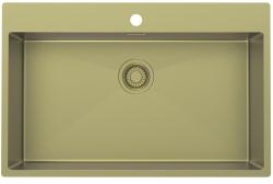 Pure.Sink Luxion Fregadero grande dorado 78 x 50 cm Grifo con banco para grifo PLX7850T-60