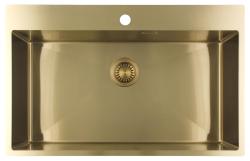 Pure.Sink Luxion Fregadero grande dorado 78 x 50 cm Tapwing con orificio para grifo PLX7850T-60