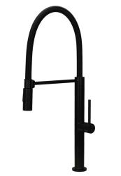 Pure.Sink Luxion Grifo de cocina profesional negro mate con caño flexible y 2 tipos de chorro PLXFLEX-10