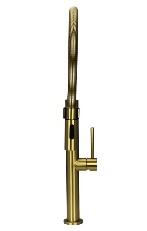 Pure.Sink Luxion Grifo de cocina dorado profesional con caño flexible y 2 tipos de chorro PLXFLEX-60