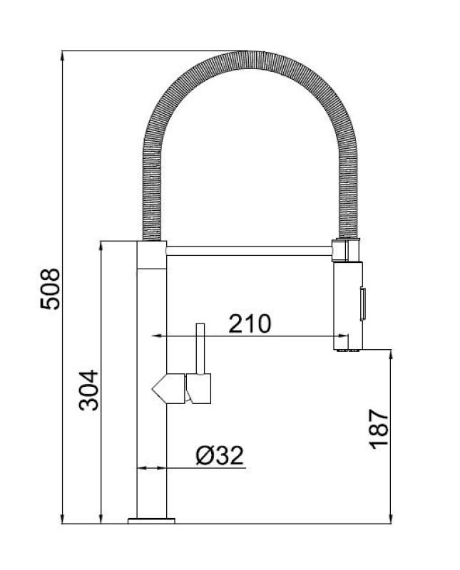 Pure.Sink Luxion Grifo de cocina dorado profesional con caño flexible y 2 tipos de chorro PLXFLEX-60