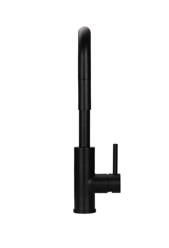 Pure.Sink Luxion Grifo de cocina negro mate cuadrado con caño extraíble PLXSQUA-10