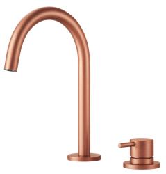 Pure.Sink Luxion Grifo de cocina de cobre de 2 orificios con caño redondo PLX2HR-62