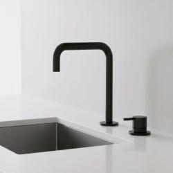 Pure.Sink Luxion Grifo de cocina de 2 orificios en negro mate con caño en U PLX2HU-10
