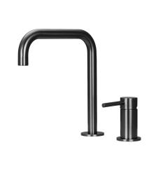 Pure.Sink Luxion Grifo de cocina Gun metal de 2 orificios con caño en U PLX2HU-61