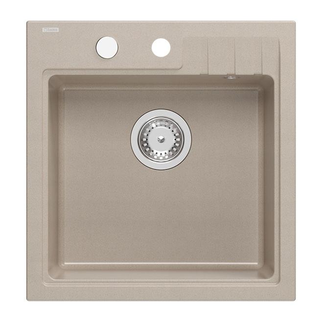 Quadri Cardigan Pearl beige granito montado fregadero 50x52cm con orificio para grifo 1208971818 - Productafbeelding
