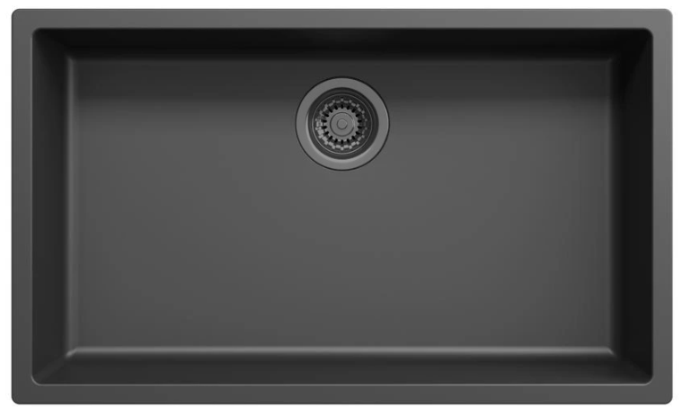 Ausmann Fibre negro gran fregadero de 70x40cm para montaje inferior, superior y a ras con tapón automático de metal color pistola 1208971865