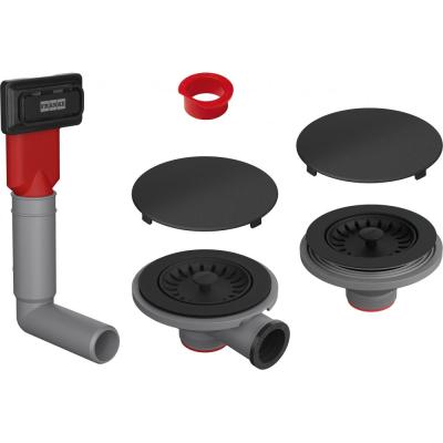 Franke MRG Conjunto de desagüe 2 cubetas, 1 rebosadero oculto, Negro mate 112.0658.484