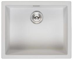 Ausmann Fibre lavabo blanco de 50x40cm para empotrar, sobreponer e integrar con tapón automático de acero inoxidable 1208971898