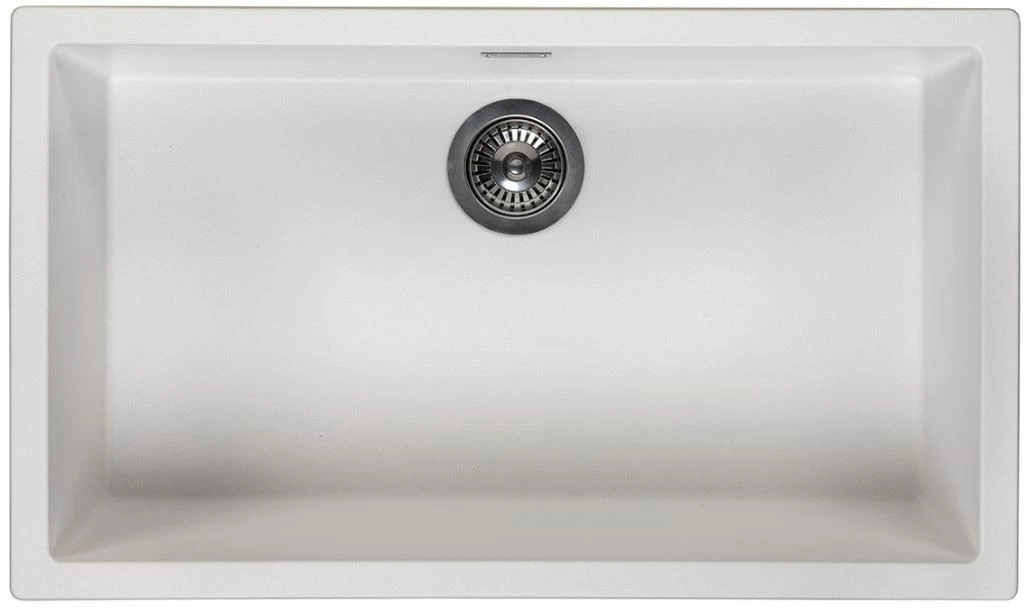 Ausmann Fibra blanca gran fregadero 70x40cm bajo encimera, sobre encimera y empotrado con tapón automático de acero inoxidable 1208971904